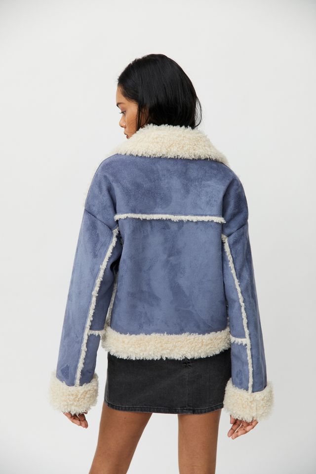UO Maria Faux Shearling Coat #4