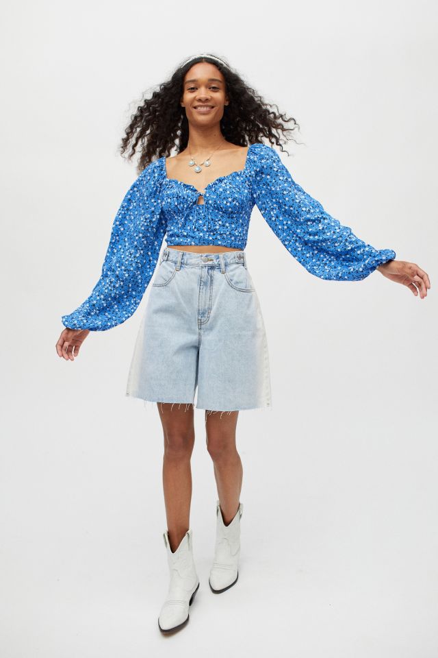 Kiss The Sky Floral Cropped Blouse #2