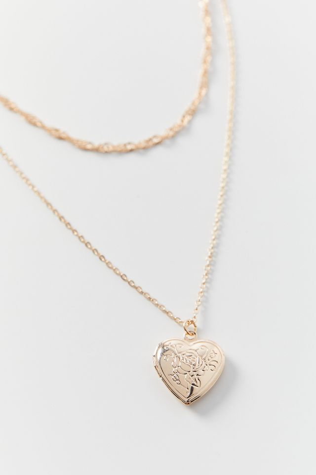 Collier Superposé avec Médaillon Cœur #1