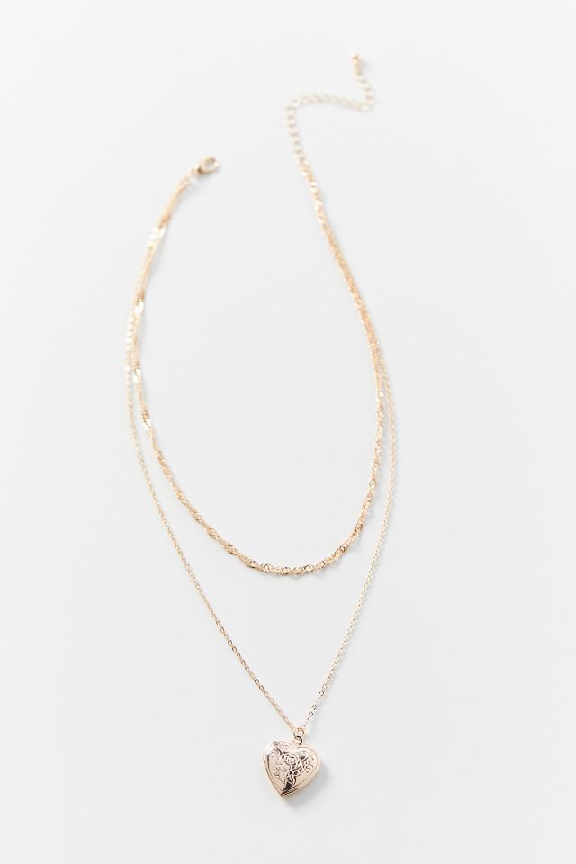 Collier Superposé avec Médaillon Cœur #3