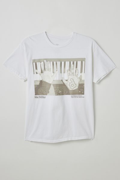 Mac Miller Piano Photo Tee in White at Urban Outfitters