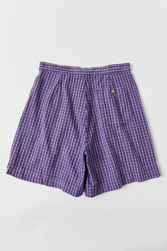 Short avec imprimé écossais violet vintage #1