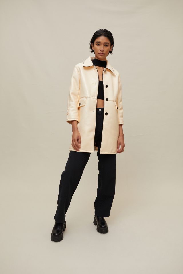 UO Cecilia Faux Leather Coat #1