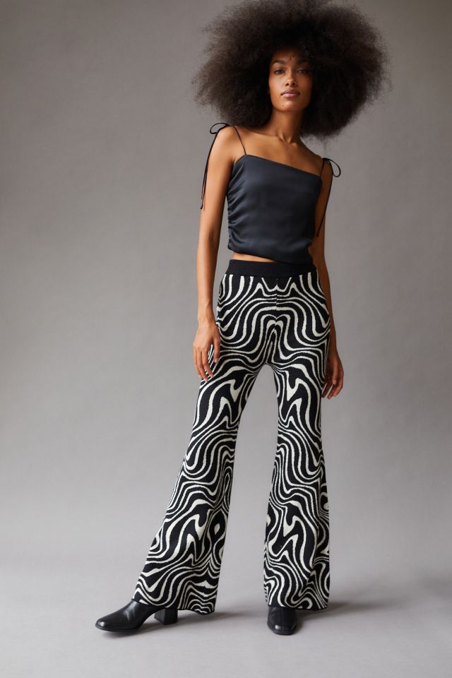 Swirl Print Flared Pants