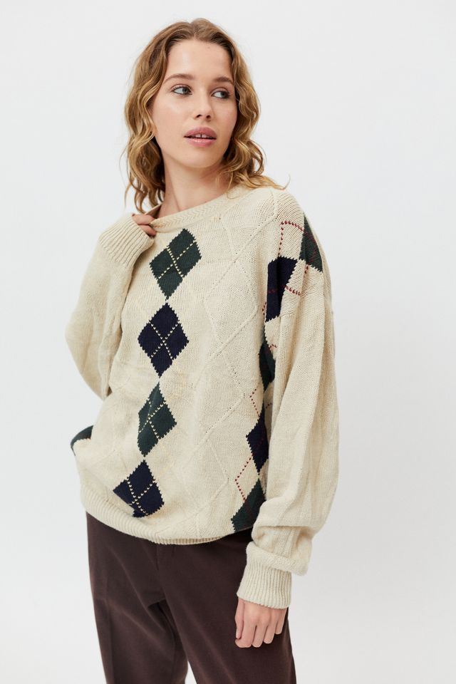 Urban Renewal Vintage Oversized Argyle Sweater #4