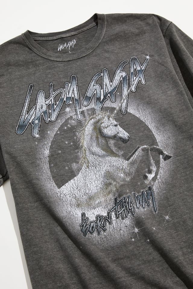 Lady Gaga UO Exclusive Born This Way 10th Anniversary Unicorn Tee #1