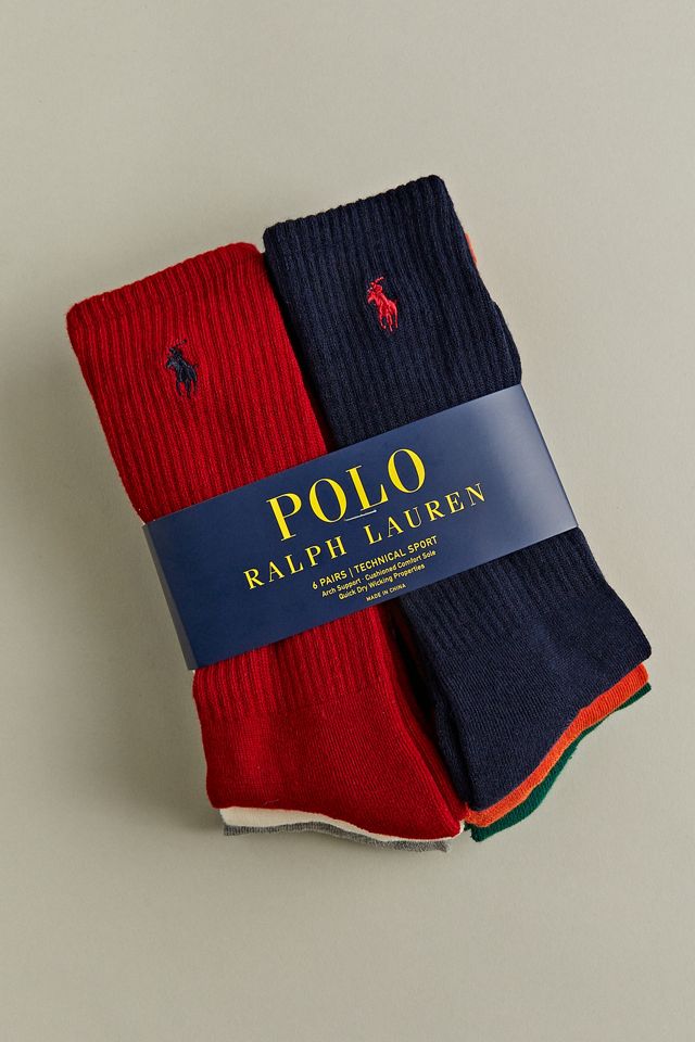 Polo Ralph Lauren Striped Crew Sock 6-Pack | Urban Outfitters Canada