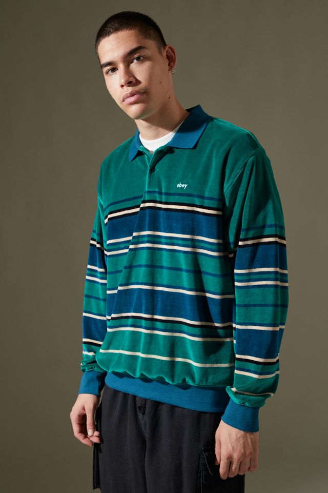 OBEY Clifton Velour Polo Shirt | Urban Outfitters