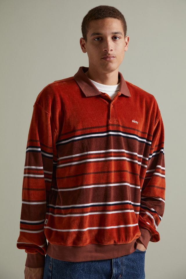 OBEY Clifton Velour Polo Shirt | Urban Outfitters