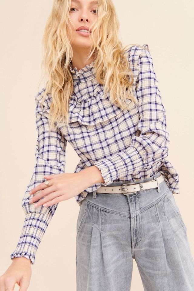 English Factory No Frills Plaid Blouse | Urban Outfitters
