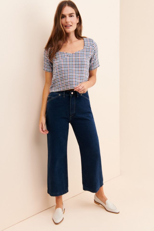 Rita Row Plaid Surplice Crop Top