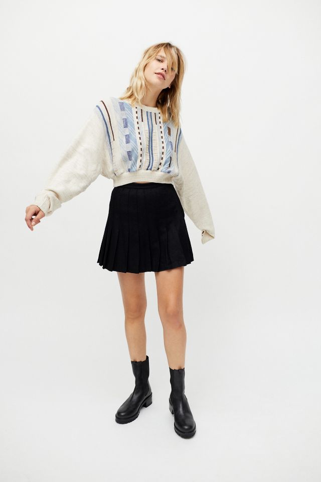 Urban Renewal Remade Solid Pleated Mini Skirt #3