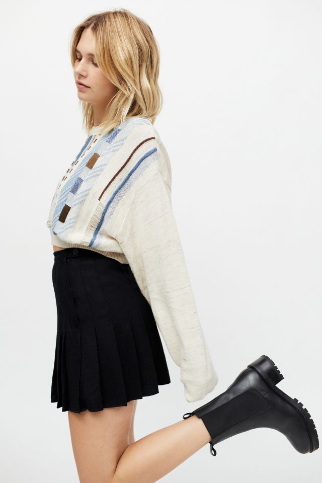 Urban Renewal Remade Solid Pleated Mini Skirt #4