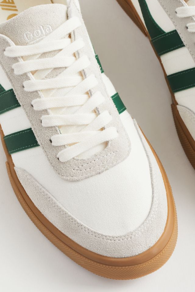 Buy Gola men's Match Point trainer in off white/green online from gola