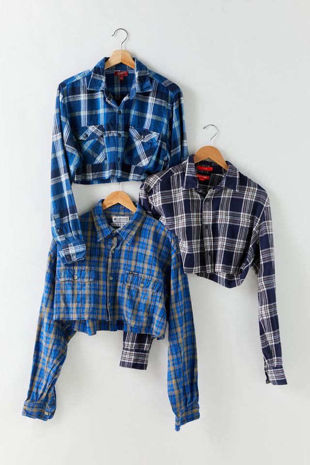 Urban Renewal Recycled Raw Cropped Flannel Shirt #1