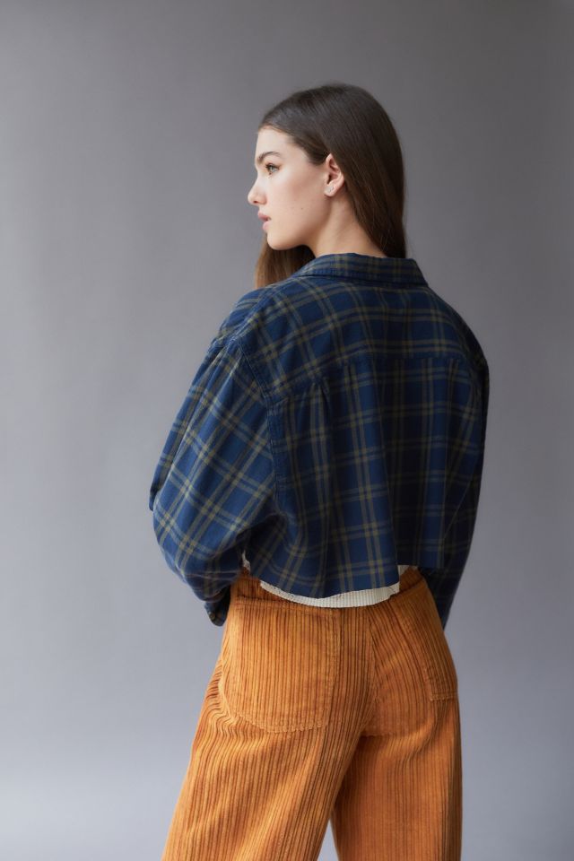 Urban Renewal Recycled Raw Cropped Flannel Shirt #2