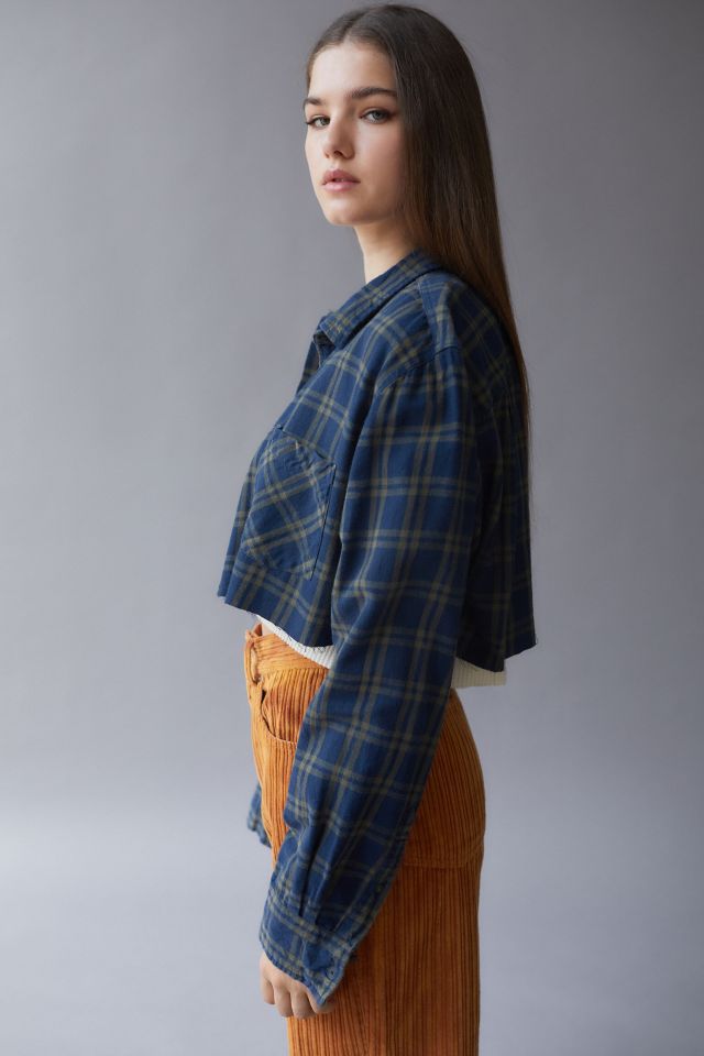 Urban Renewal Recycled Raw Cropped Flannel Shirt #3