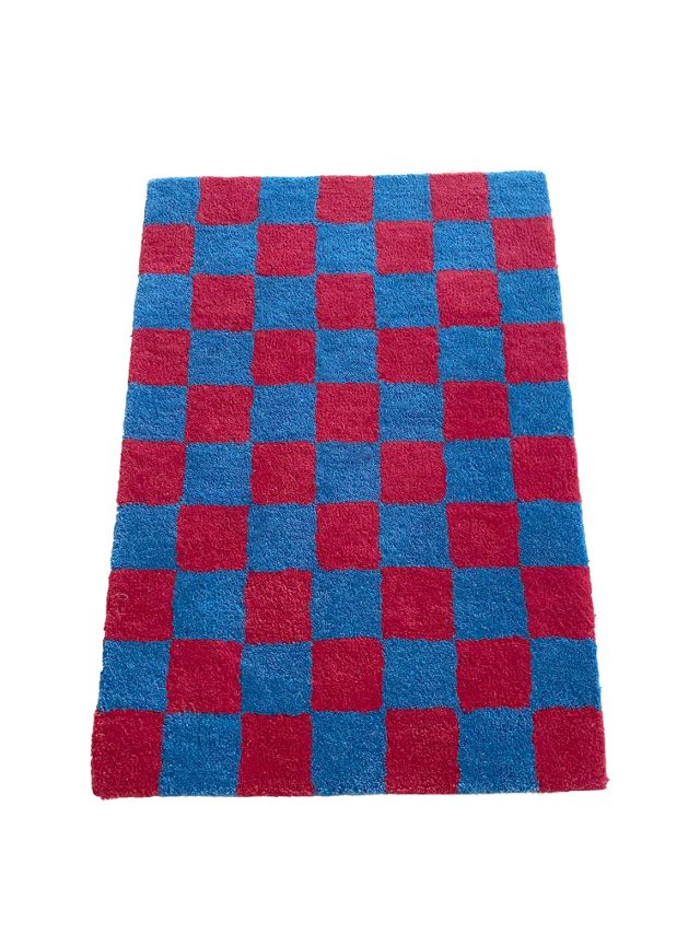 Relic Home Red And Blue Checd Rug, Red White Blue Rug