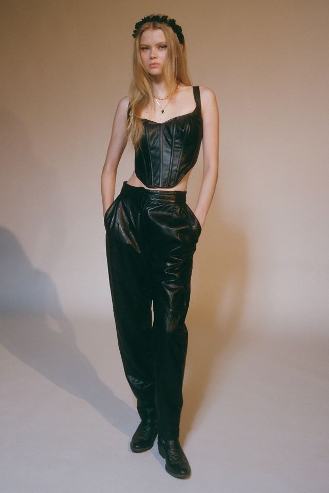 Bardot Vegan Leather Corset Top #3