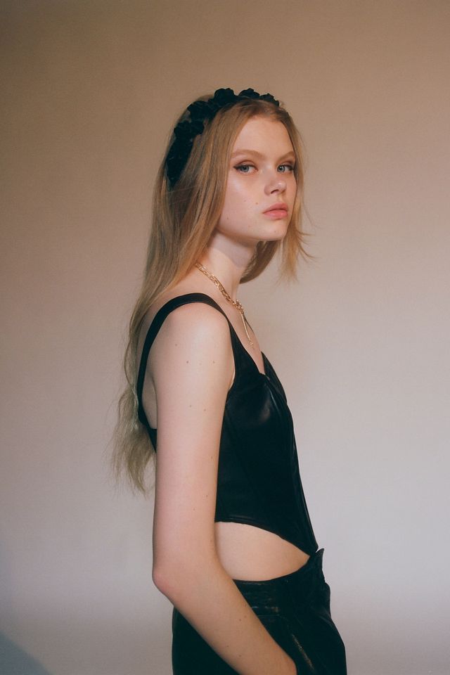 Bardot Vegan Leather Corset Top #4