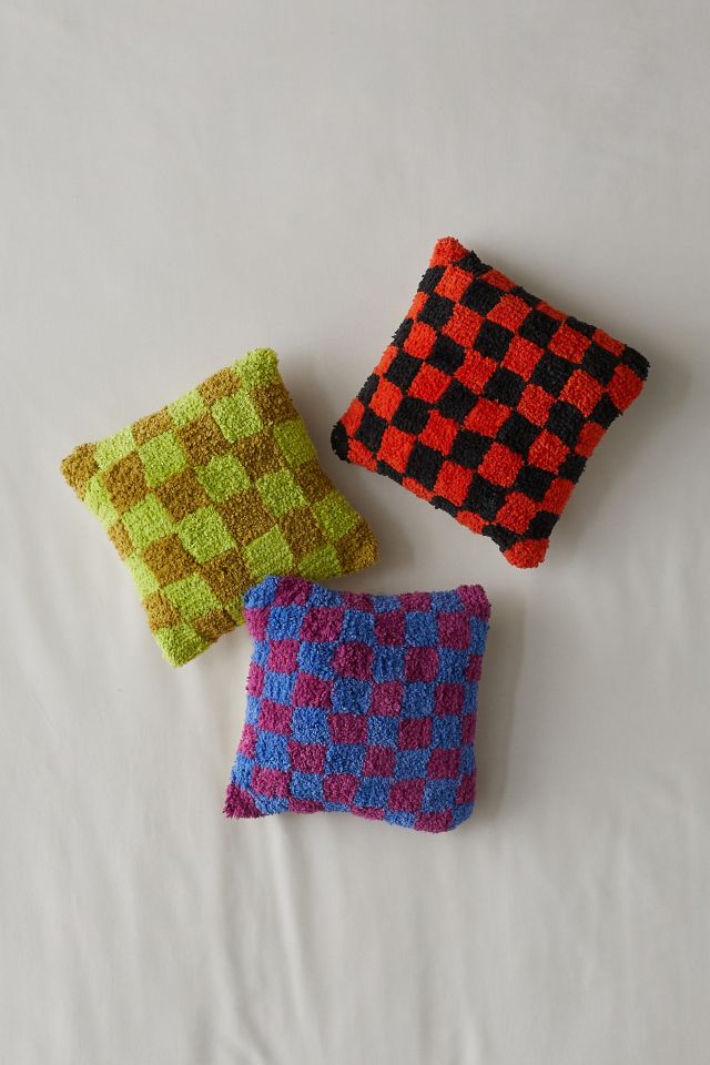 Checkerboard Tufted Mini Throw Pillow #3