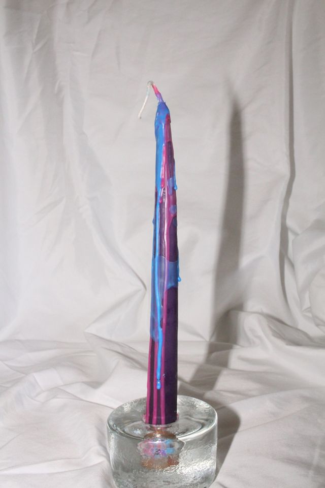 Love Dose Pink & Blue on Purple Candlestick Urban Outfitters