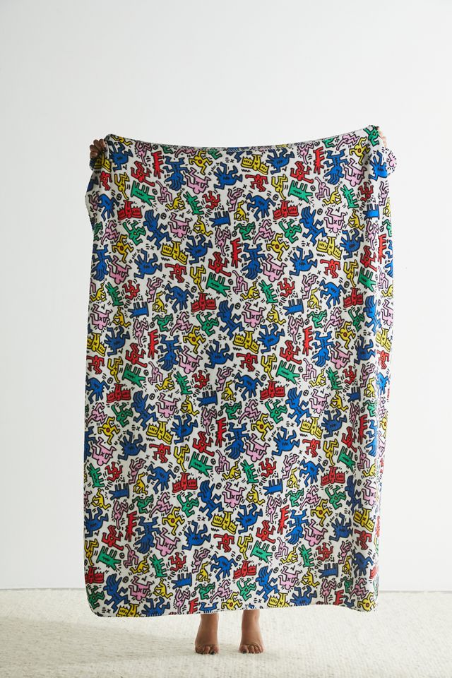 Slowtide Keith Haring Burrows Fleece Throw Blanket Urban Outfitters