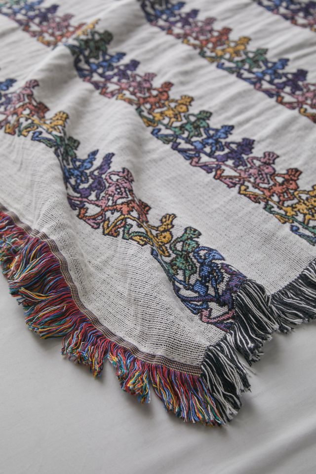 Slowtide Grateful Dead Skeleton Row Reversible Throw Blanket #1