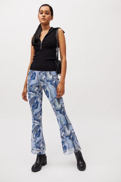 mesh flare pants