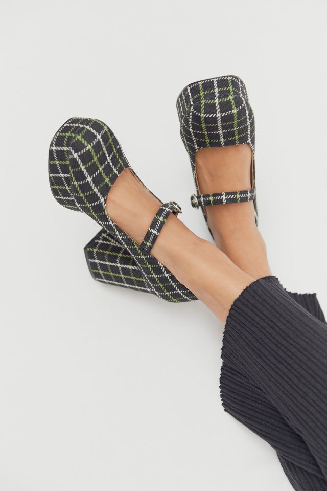 UO Sadie Plaid Mary Jane Platform Heel #1