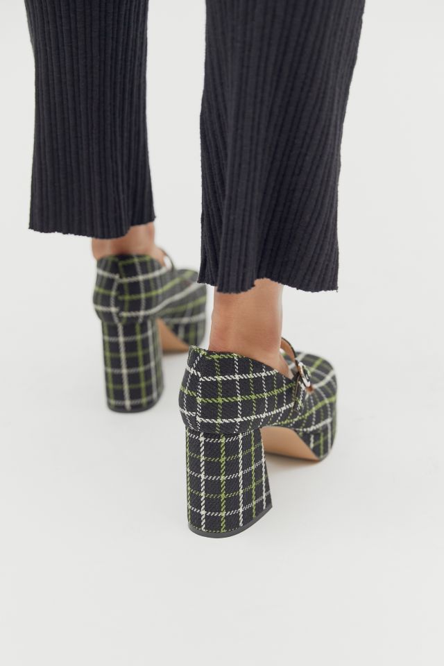 Zemeta Plaid Mary Jane Platform Heels