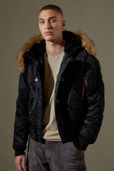 Alpha Industries N 2b Short Waist Parka Jacket In Black Modesens