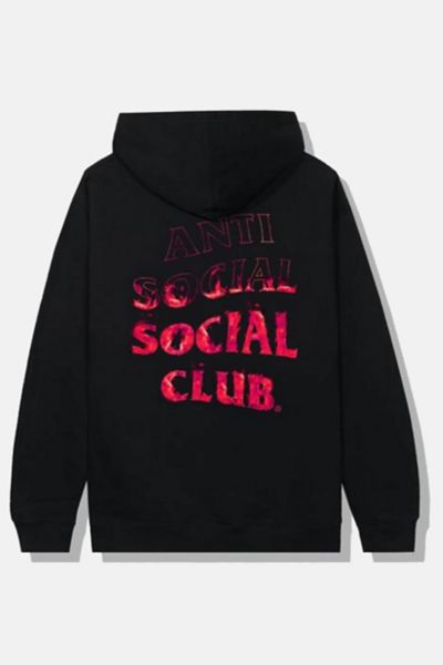 Anti Social Social Club A Fire Inside Pink Flame Hoodie Black Urban Outfitters