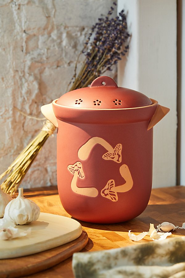Urban Outfitters Ceramic Compost Container In Rust