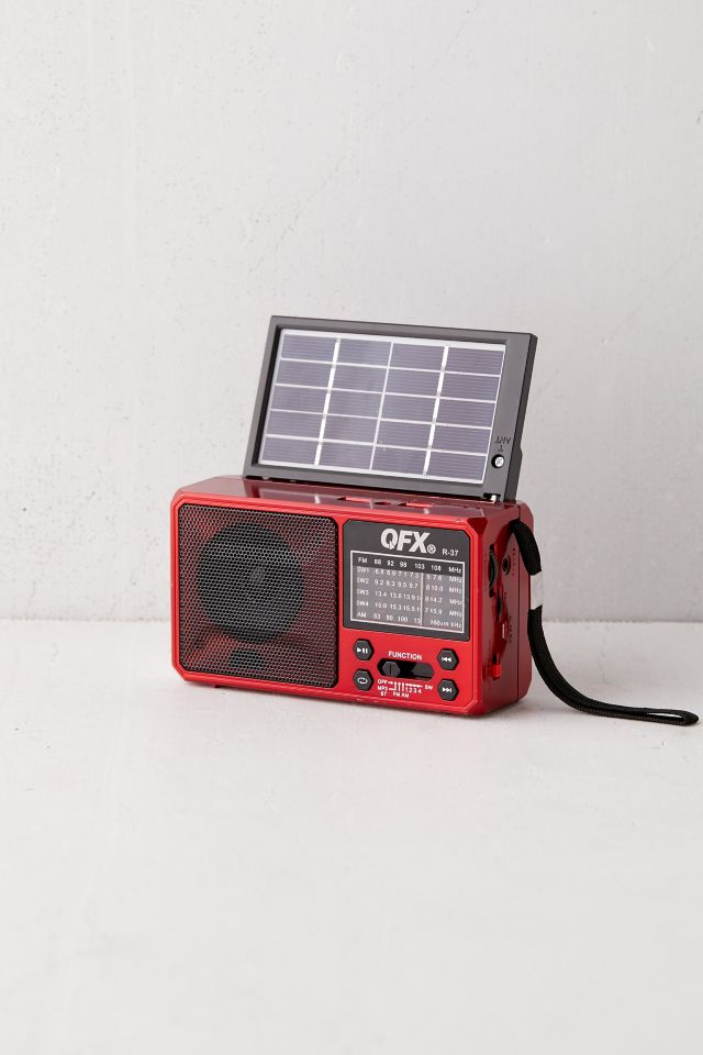 Radio AM/FM Bluetooth solaire avec lampe torche DEL QFX R-37 #1