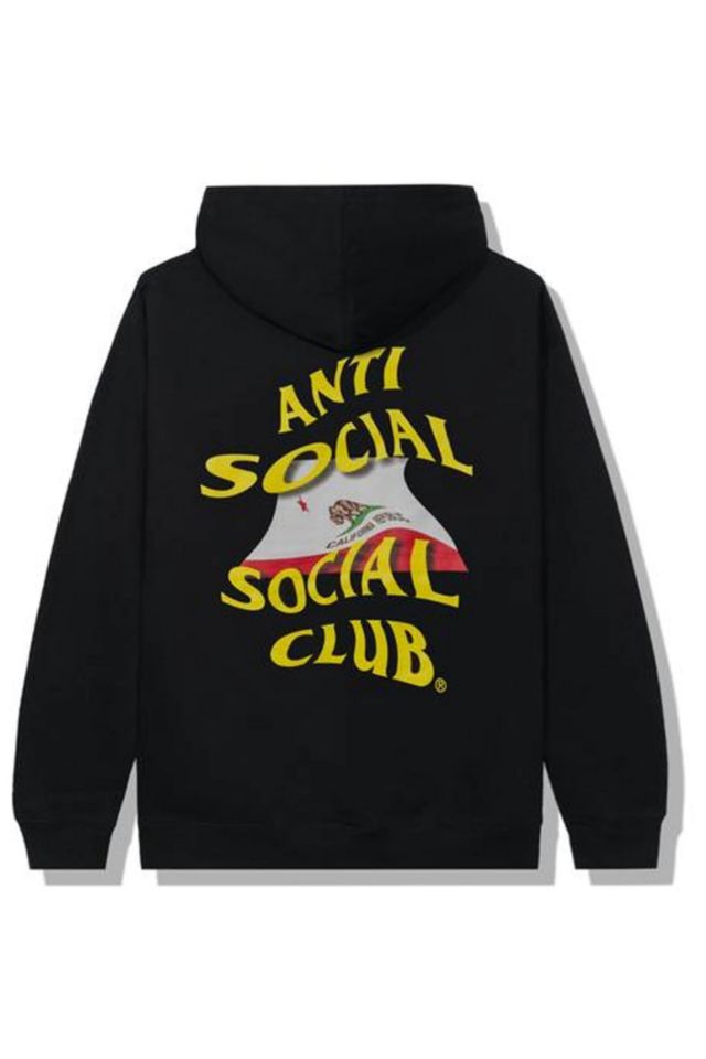 Anti social social club black and yellow hoodie sale