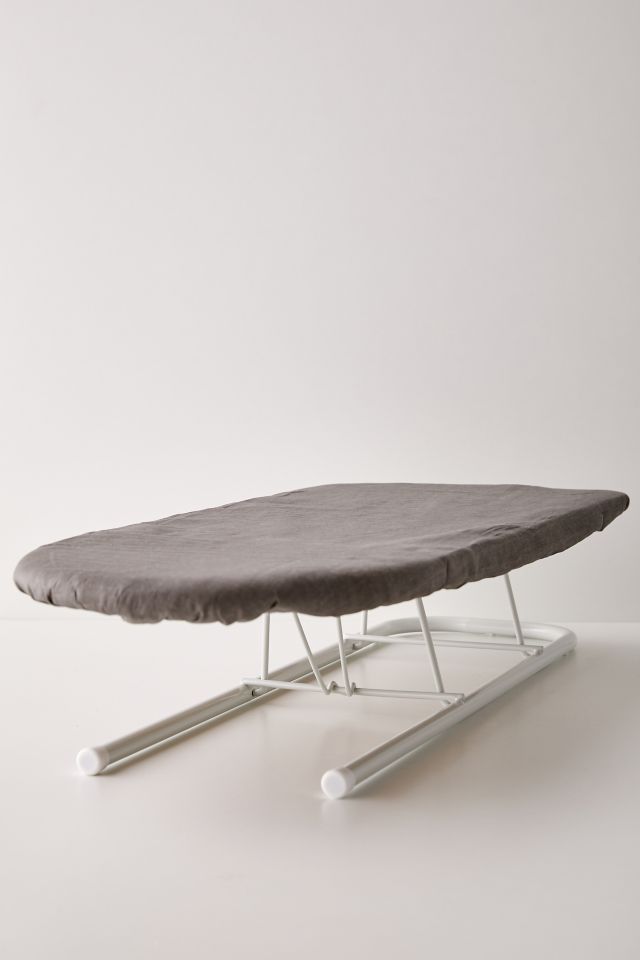 Compact Gray and White Steel Tabletop Ironing Board