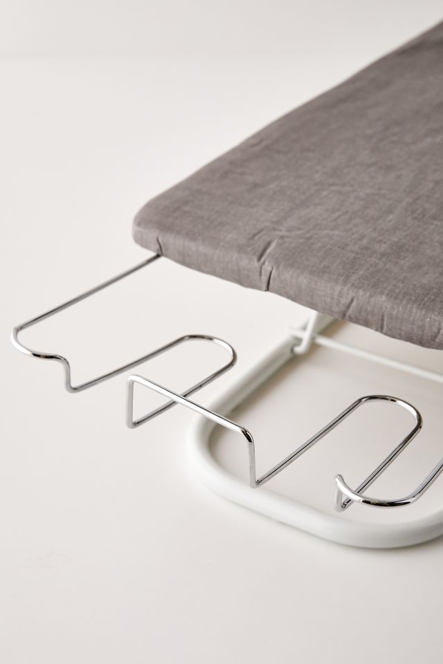 Compact Gray and White Steel Tabletop Ironing Board