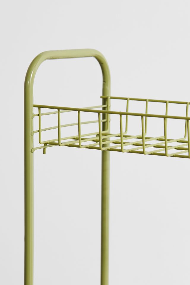 Olive Green 3-Tier Rust-Resistant Steel Rolling Cart