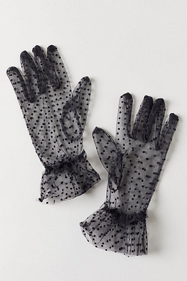 Urban Outfitters Swiss Dot Glove In Black