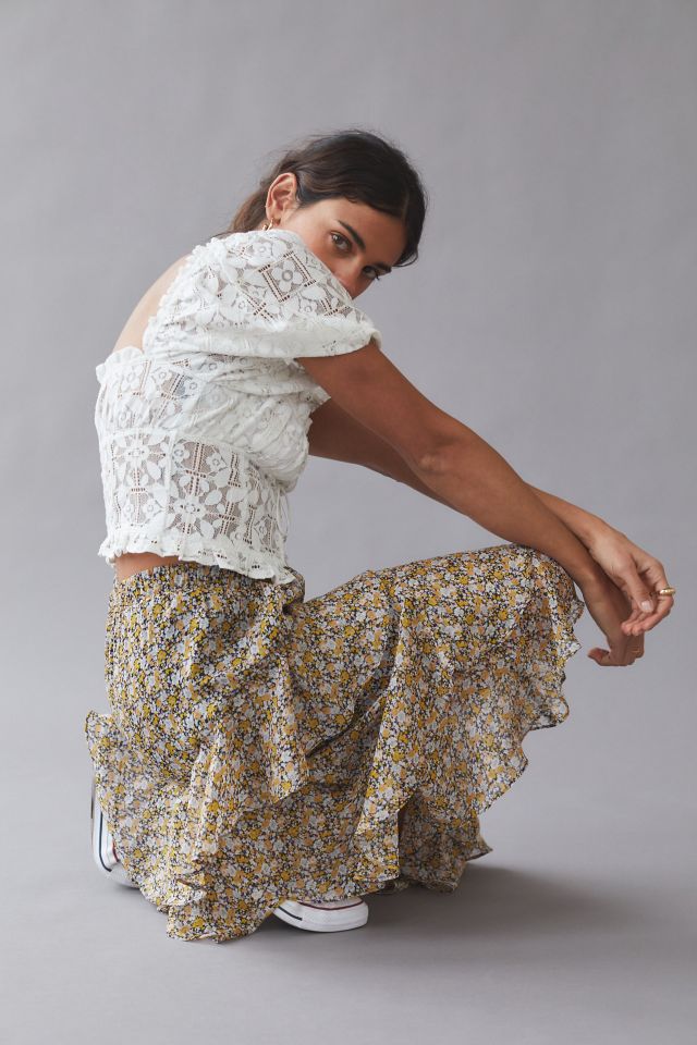 MINKPINK Nahla Tiered Midi Skirt #3