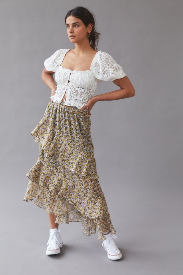 MINKPINK Nahla Tiered Midi Skirt #4