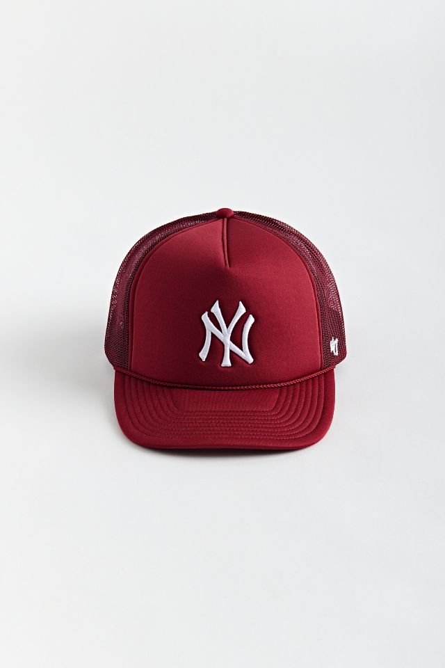 Urban Outfitters New York Yankees Trucker Cap '47 Snapback Hat Wine Re -  beyond exchange