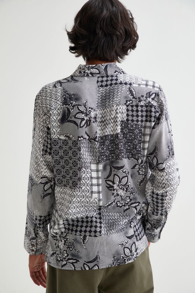 Raga Man Floral Patchwork Long Sleeve Shirt #3