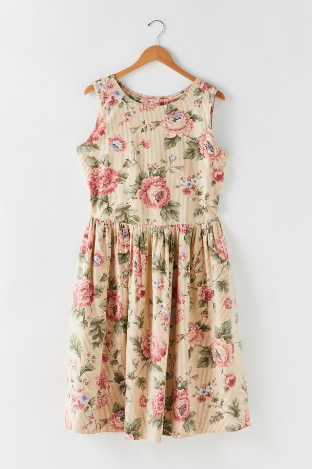 Vintage Striped Floral Dress