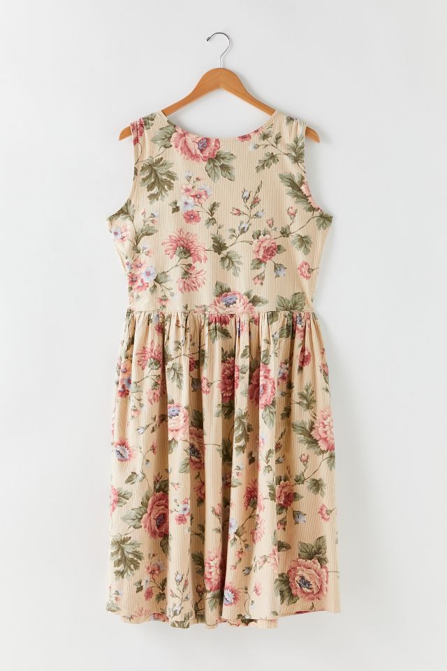 Vintage Striped Floral Dress #1