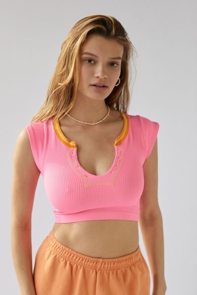 Out From Under Go For Gold Seamless Top In Blush