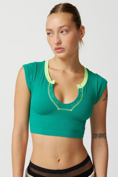 Out From Under Go For Gold Seamless Top In Green/lime
