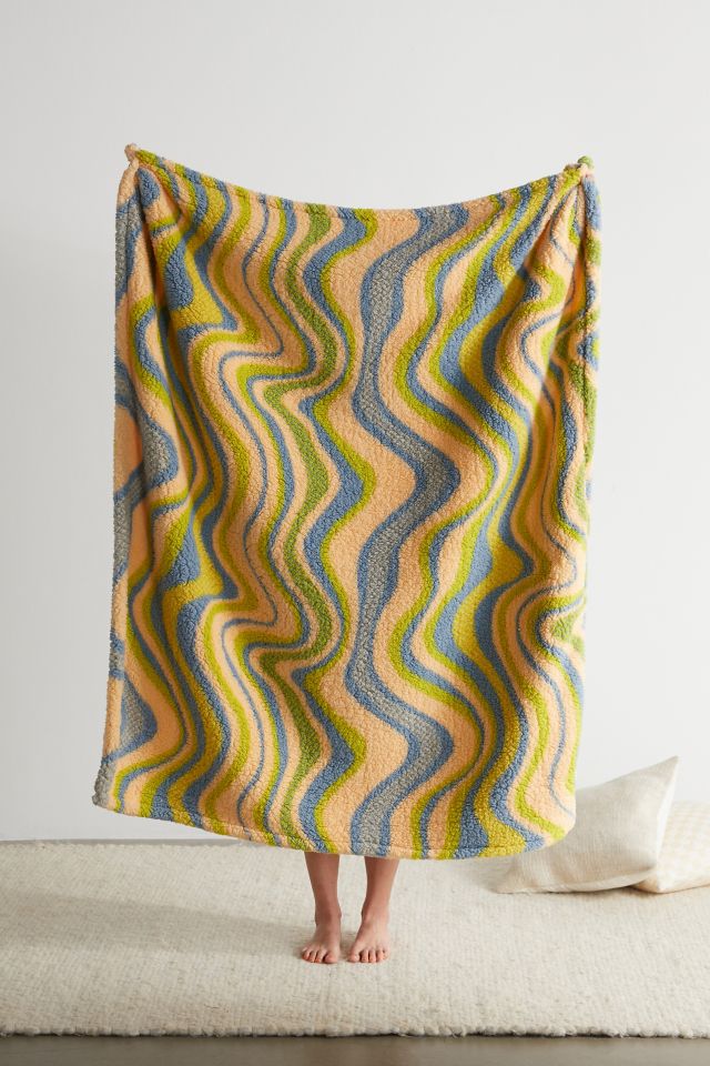 Printed Sherpa Throw Blanket Urban Outfitters