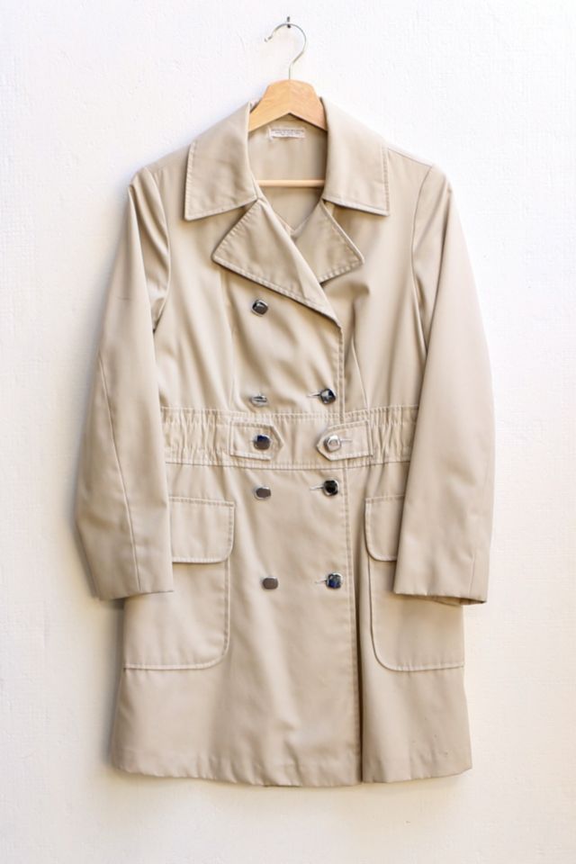 Vintage 70s British Mist Rain Trench Coat Made in Hong Kong